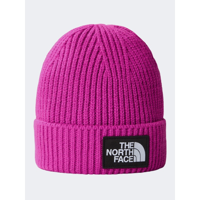 The North Face Logo Box Cuffed Unisex Hiking Beanie Deep Mulberry