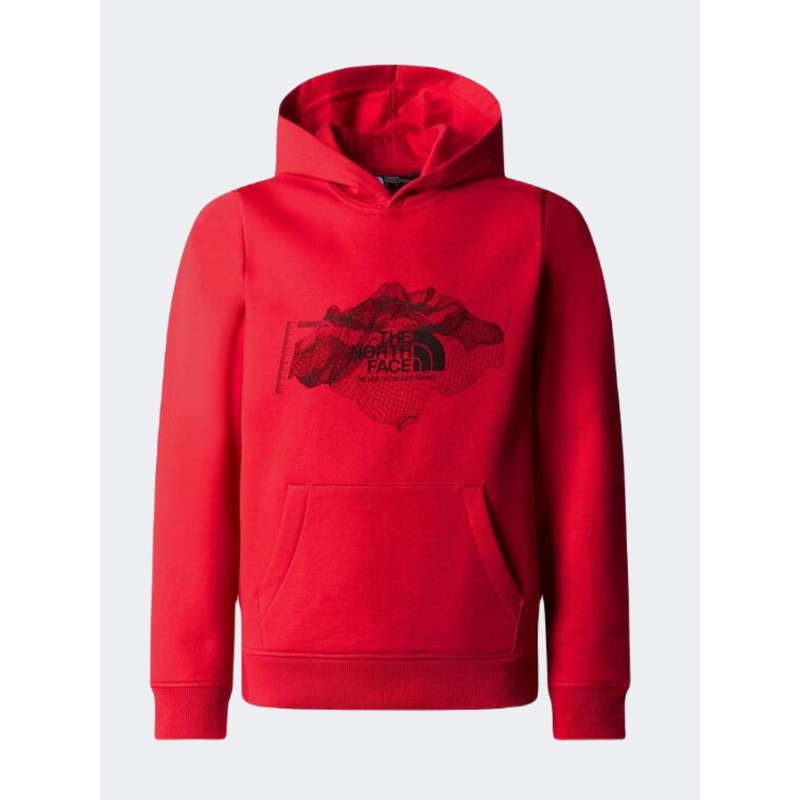 The North Face Topographic Boys Lifestyle Hoody Red