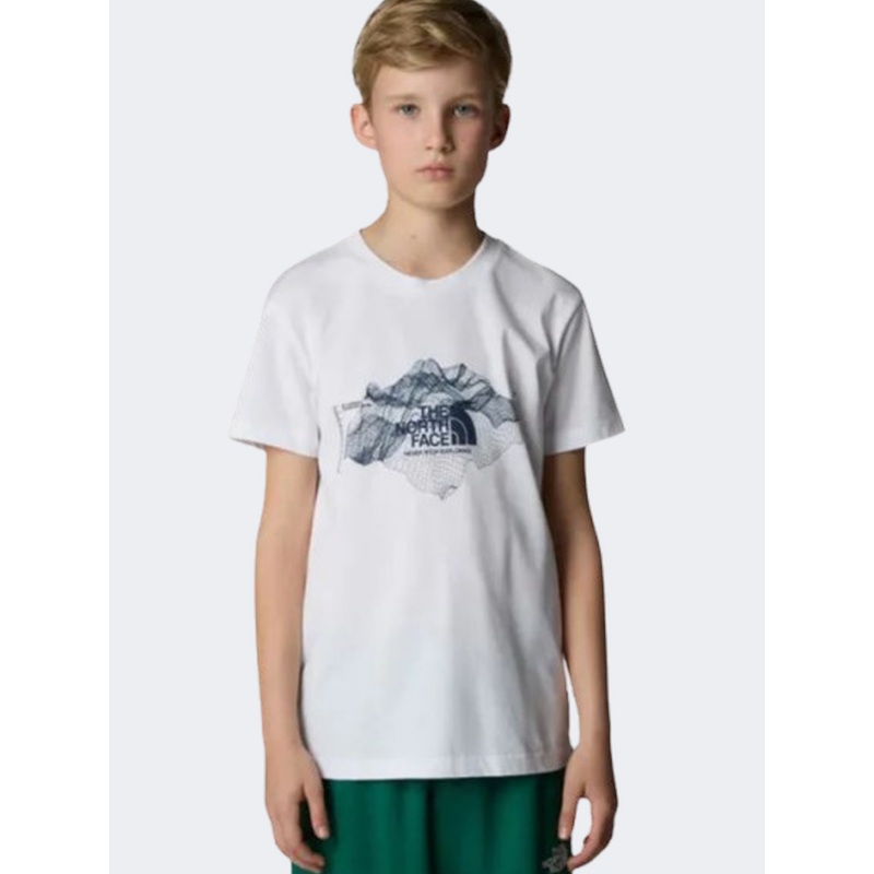 The North Face Topographic Boys Lifestyle T-Shirt White