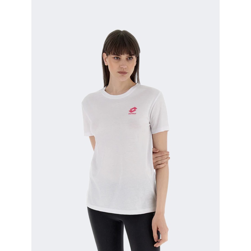 Lotto Smart Og Women Lifestyle T-Shirt Bright White/Fuchsia