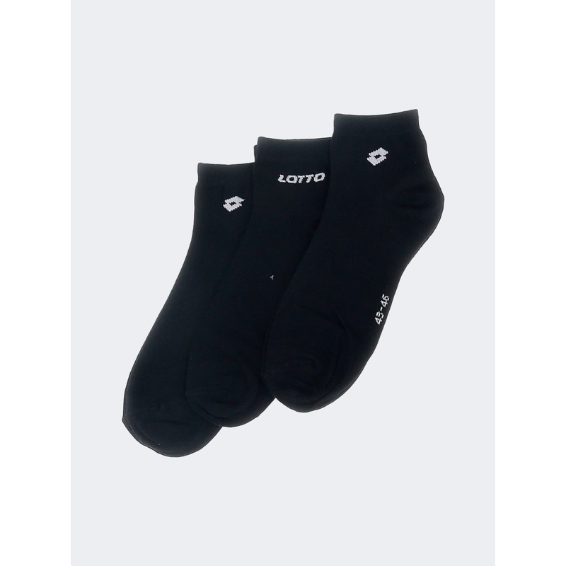 Lotto Sport Brilliant Ankle 3 Pack Unisex Lifestyle Sock Black