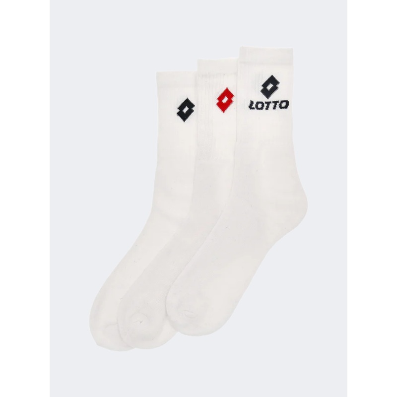Lotto Sport Brilliant Crew 3 Pack Unisex Lifestyle Sock White