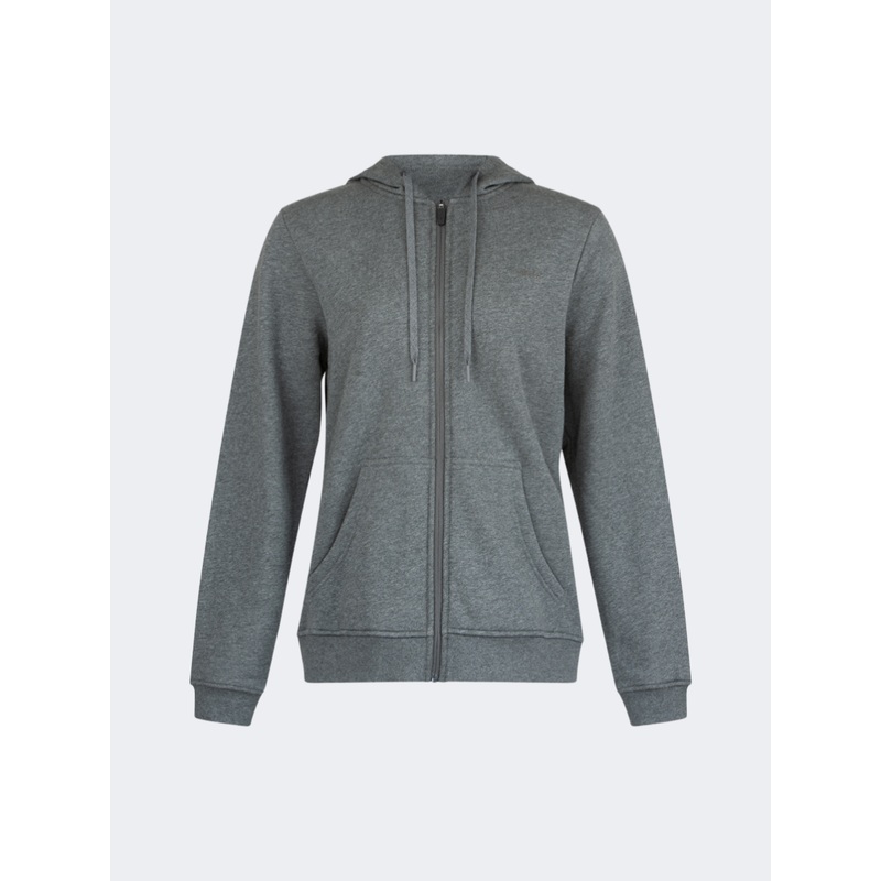 Oil And Gaz Brushed Unisex Lifestyle Full  Zip Hoodie Grey/White
