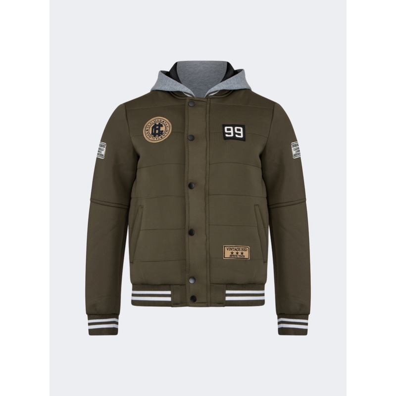 Top Ten Classic Men Lifestyle Varsity Jacket Olive