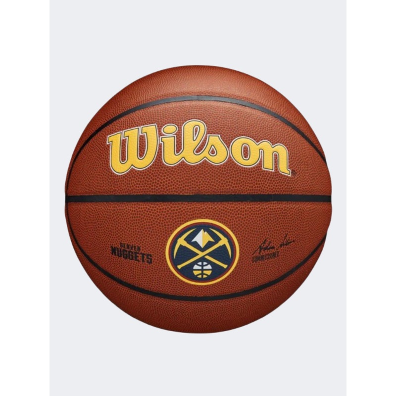 Wilson Nba Team Alliance Denver Nuggets Unisex Basketball Ball Brown/Yellow