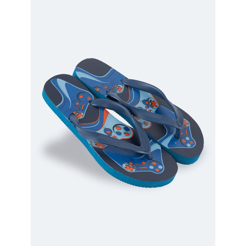 Oil and Gaz Comfy Kids Beach Slippers Blue/Orange