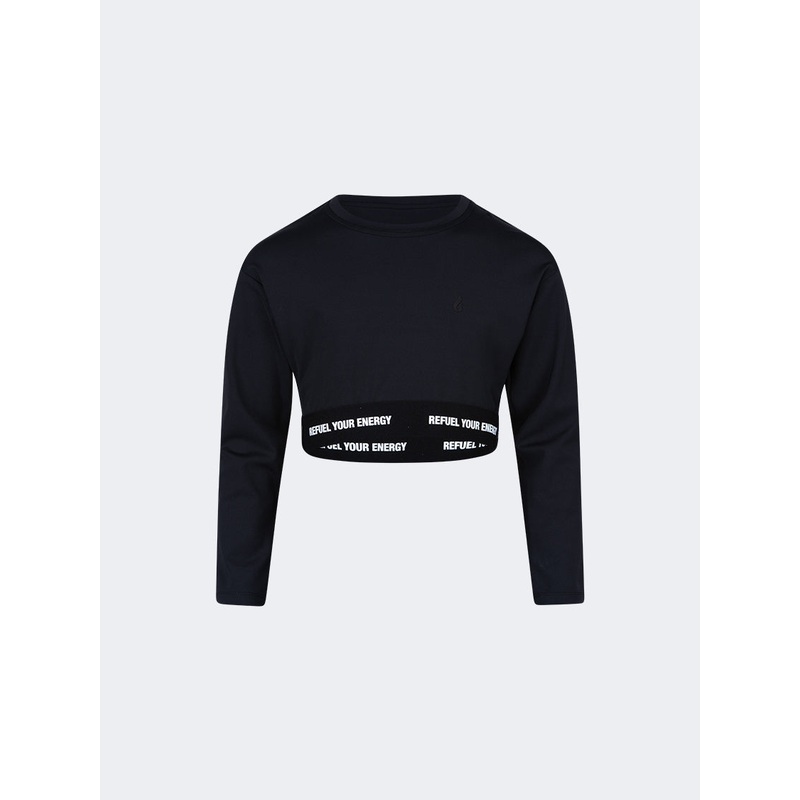 Oil And Gaz Plain Kids-Girls Lifestyle Long Sleeve Black