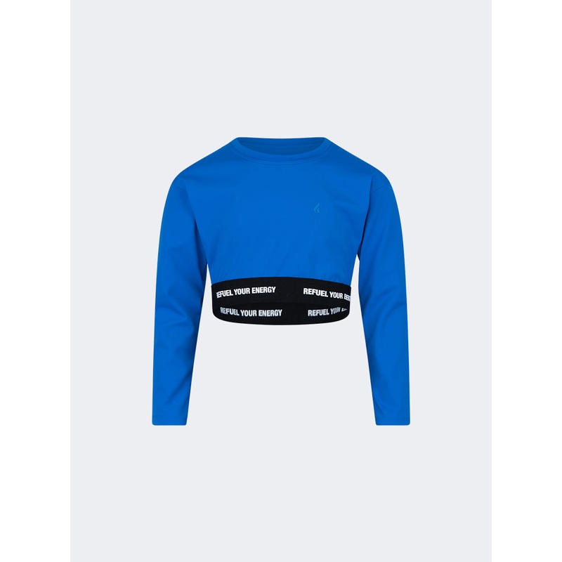 Oil And Gaz Plain Kids-Girls Lifestyle Long Sleeve Blue