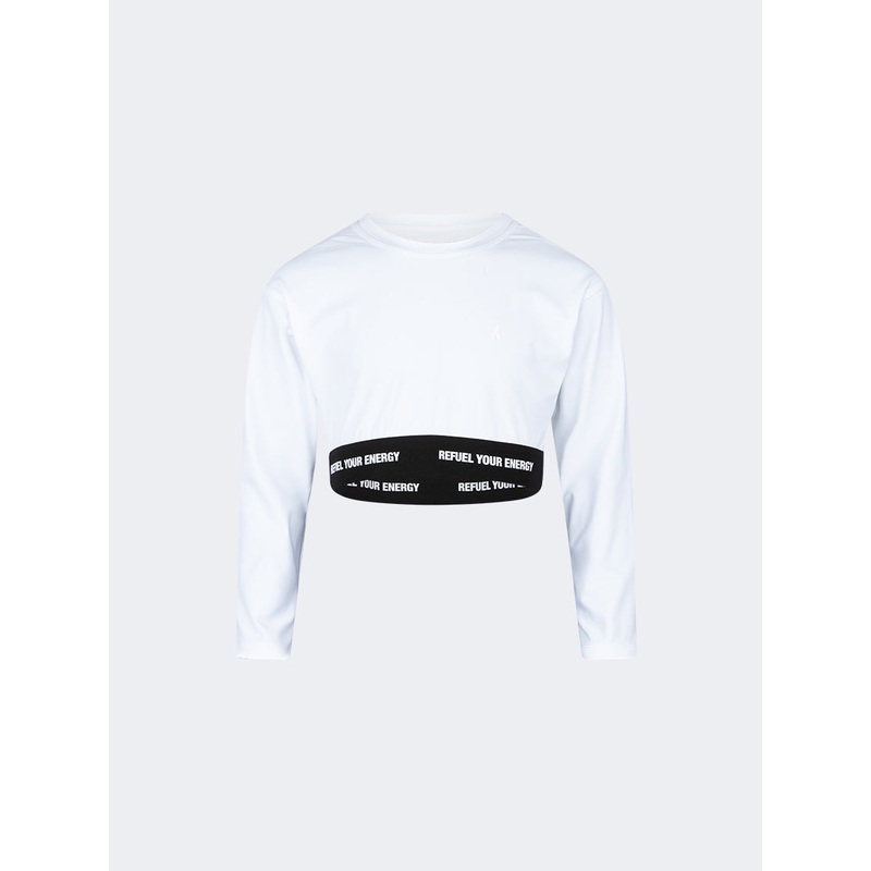 Oil And Gaz Plain Kids-Girls Lifestyle Long Sleeve White