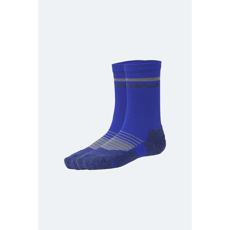 Oil And Gaz Sporty Unisex Hiking Sock Royal Blue/White