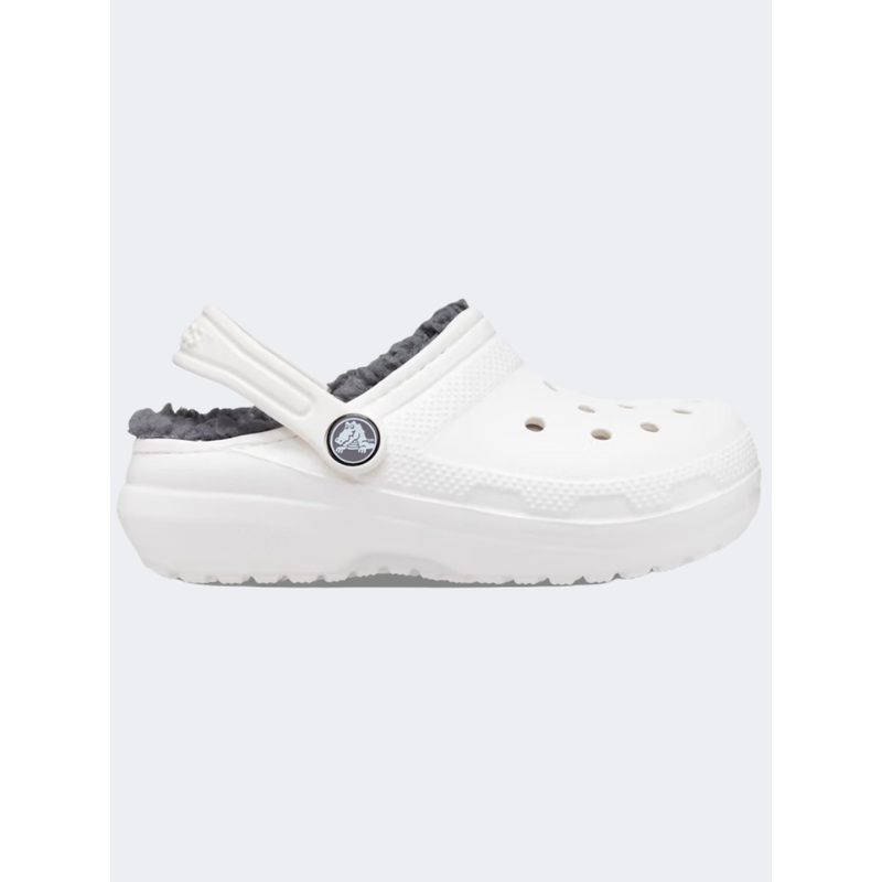 Crocs Classic Lined Clog Kids Lifestyle Slippers White/Grey