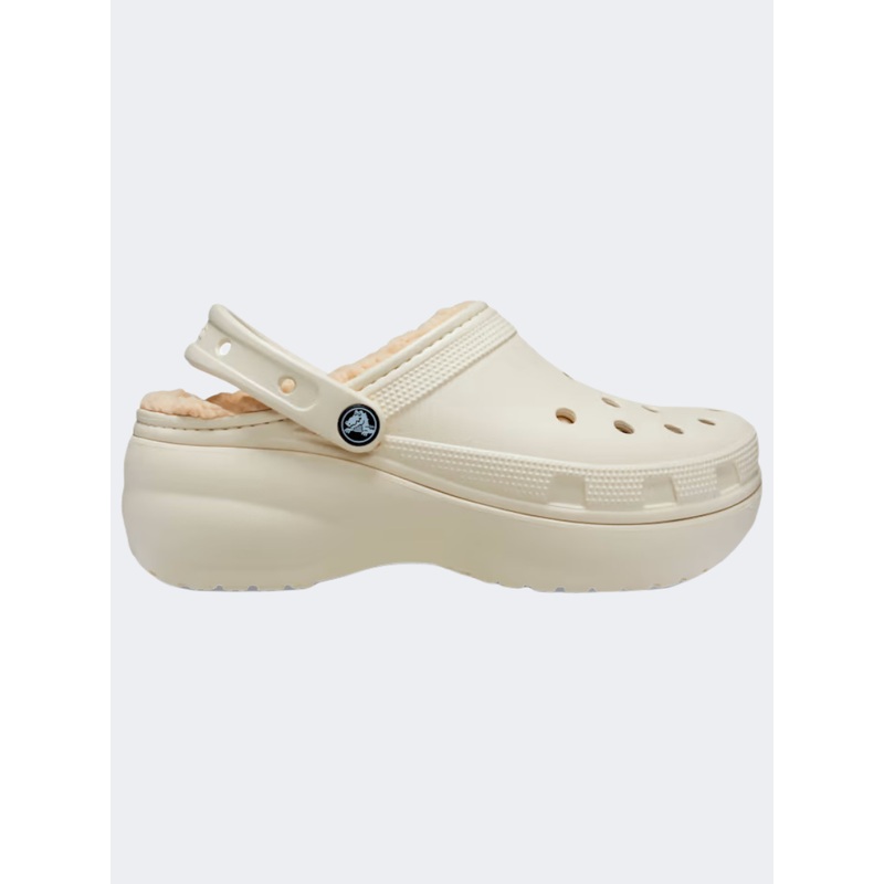 Crocs Classic Platform Lined Clog Women Lifestyle Slippers Bone