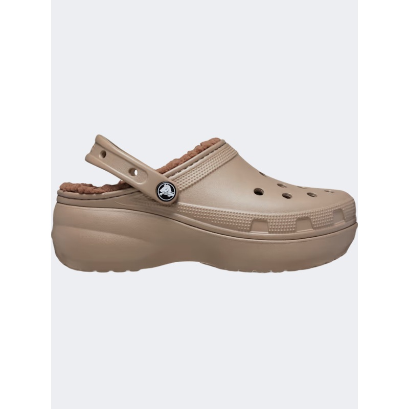 Crocs Classic Platform Lined Clog Women Lifestyle Slippers Mushroom