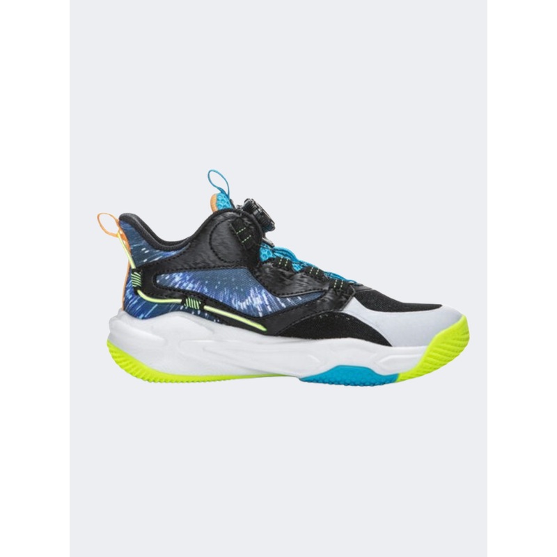 Erke Gs Boys Basketball Shoes Black/White/Blue