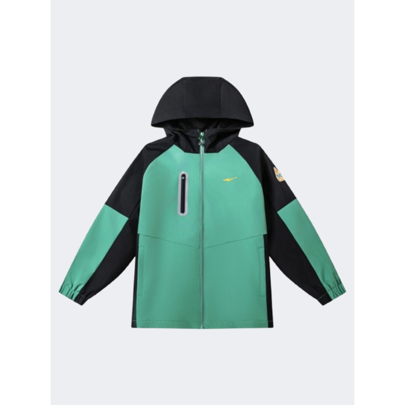 Erke Padded Windbreaker Kids Boys Outdoor Jacket Algal Green/Black