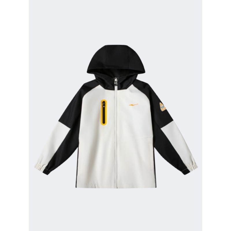 Erke Padded Windbreaker Kids Boys Outdoor Jacket Glacier White