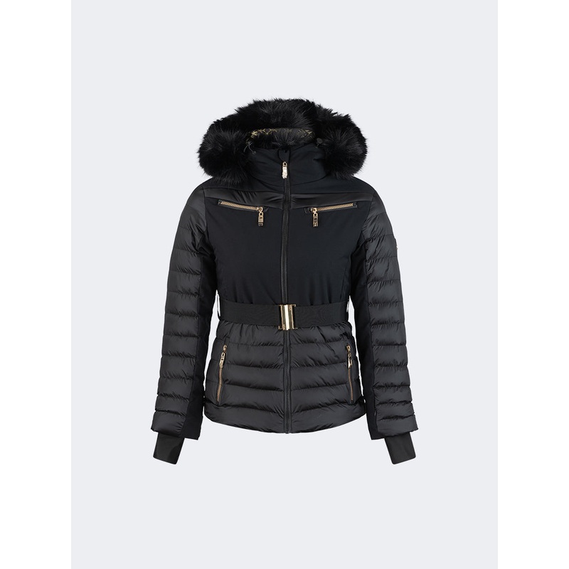 Oil And Gaz Comfortable Women Skiing Jacket Black/Gold