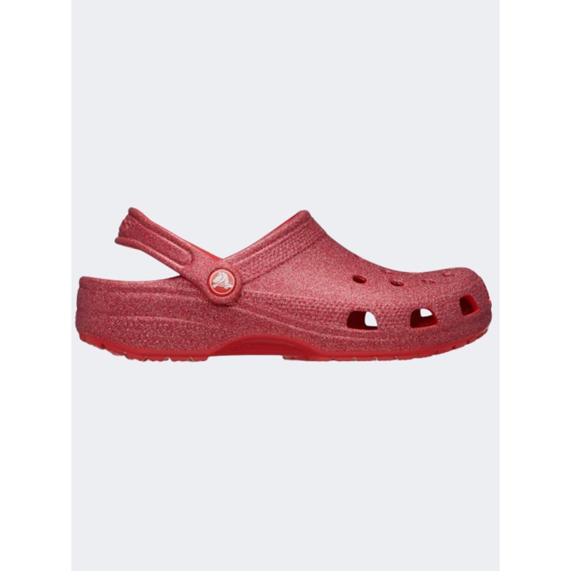 Crocs Classic Glitter Clog Unisex Lifestyle Slippers Cherry Red