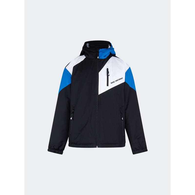 Oil And Gaz Comfortable Kids Boys Skiing Jacket Black/Blue/White
