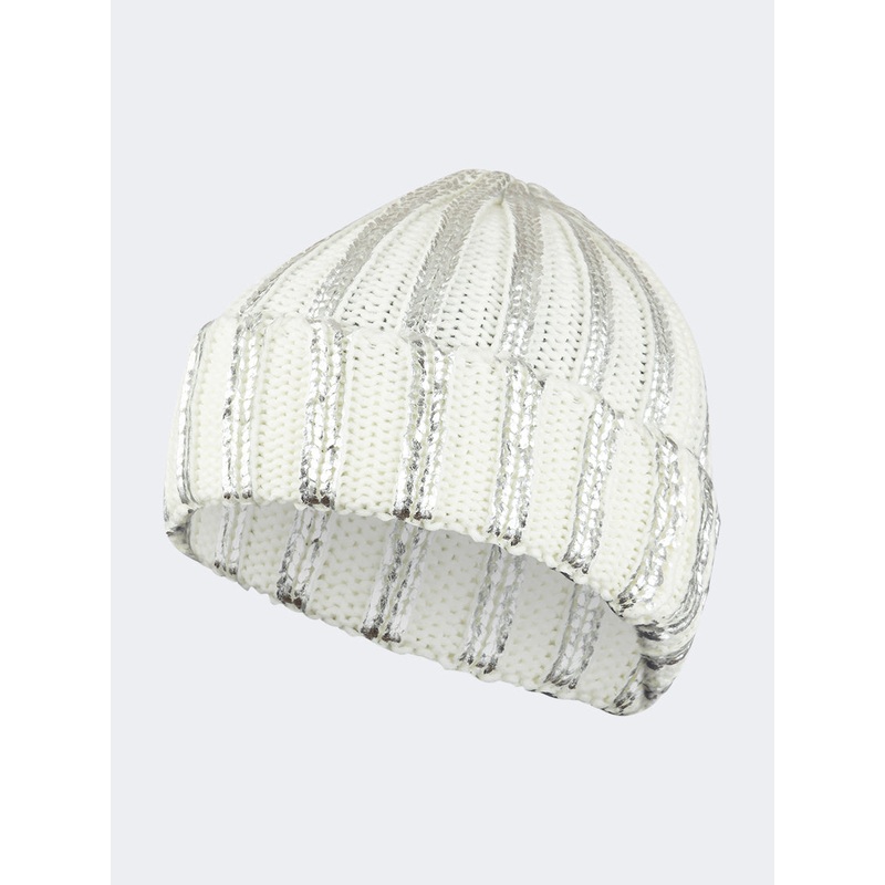 Oil And Gaz Cozy Unisex Lifestyle Beanie Silver/White