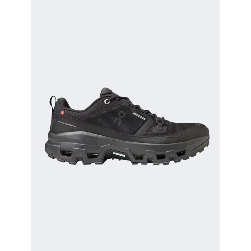 On Cloudrock Waterproof Men Hiking Sneakers Black