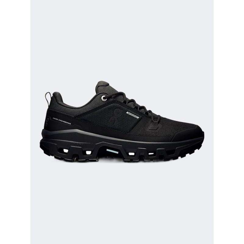 On Cloudrock Waterproof Women Hiking Sneakers Black