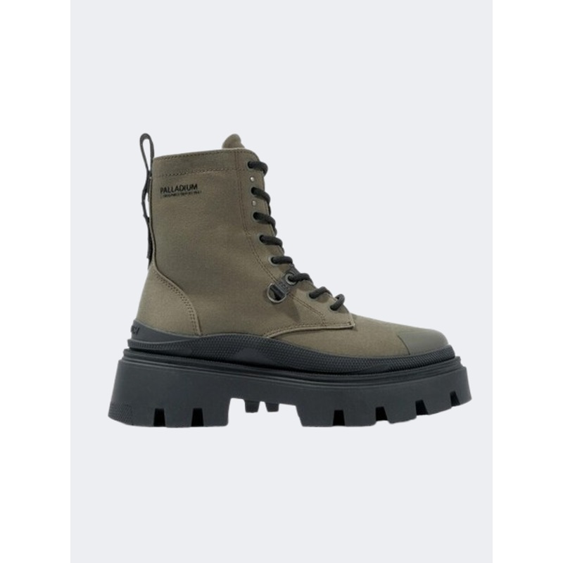 Palladium Pallasquad Canvas Women Lifestyle Shoes Olive Night