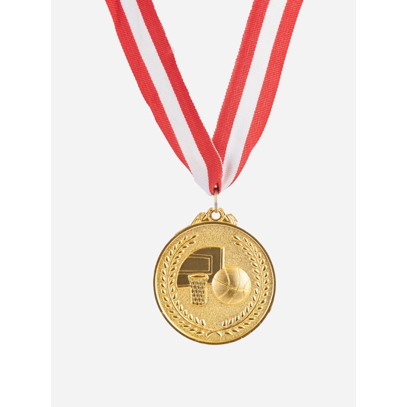 Aln Accessories 6.5Cm Fitness Medal Red/White