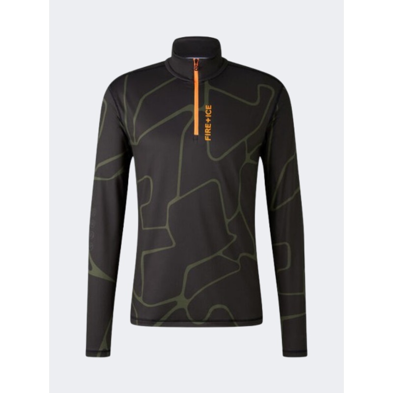 Fire and Ice Pascal Men Skiing Baselayer Black/Olive Green