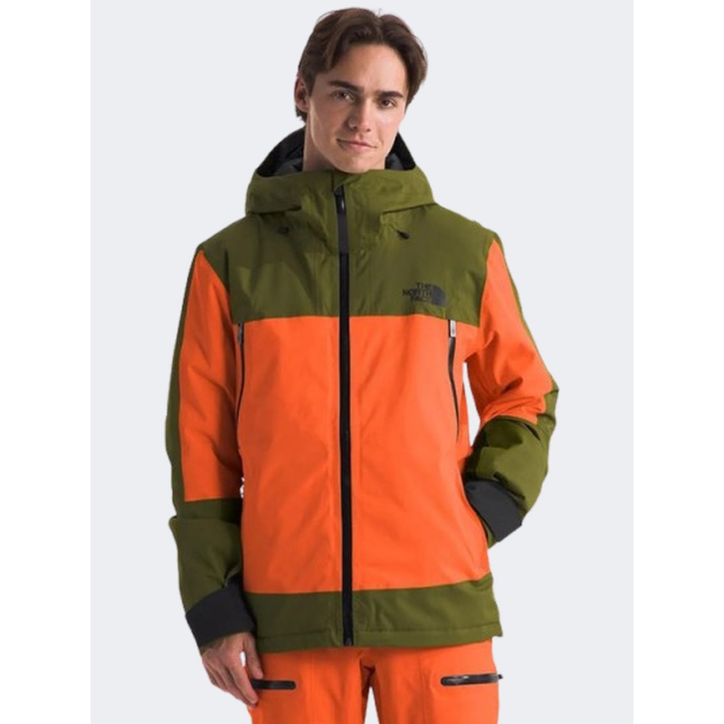 The North Face Mount Bre Men Skiing Jacket Orange/Forest Olive