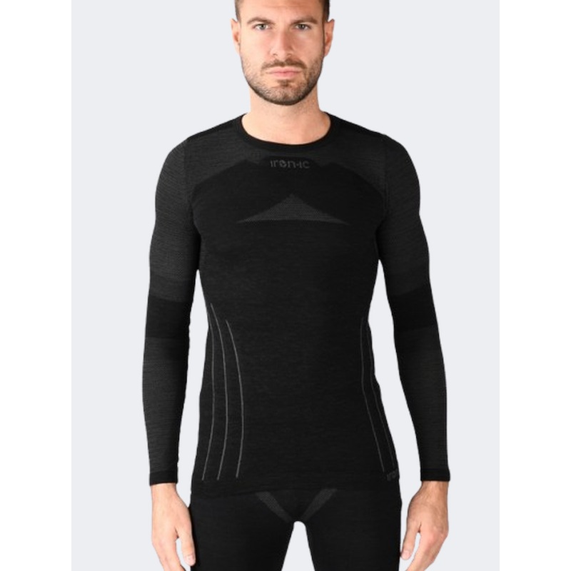 Iron Ic Long Merino 7 Performance Men Skiing Baselayer Black