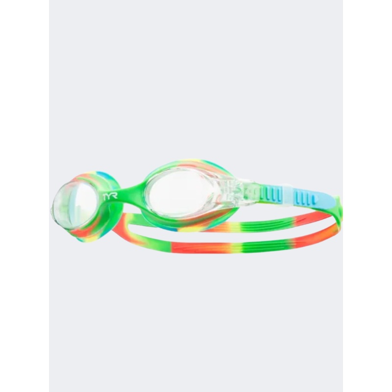 Tyr Swimple Tie Dye Kids Swim Goggles Green/Orange/Blue