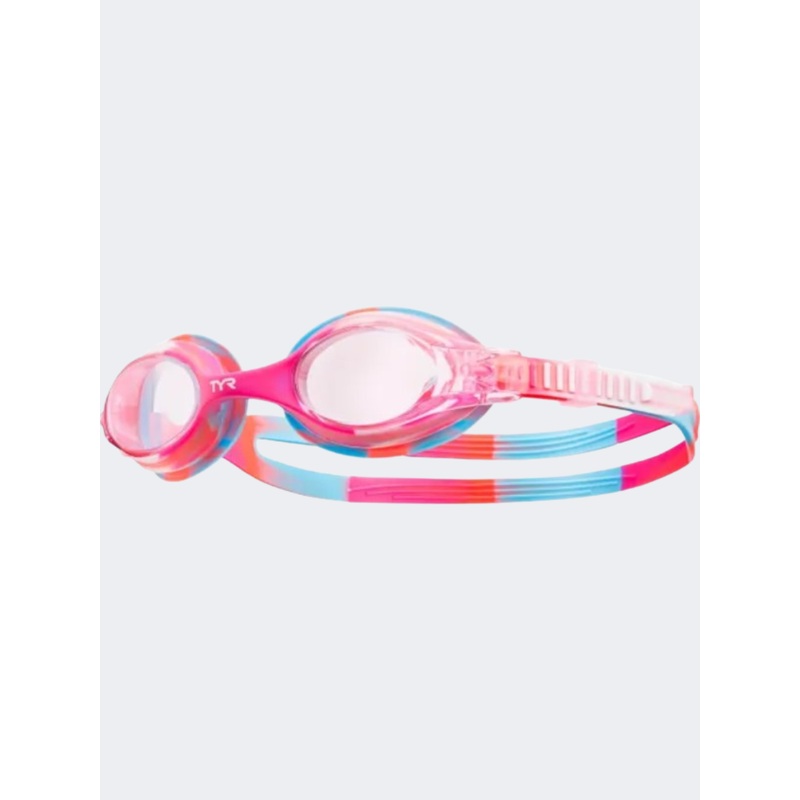 Tyr Swimple Tie Dye Kids Swim Goggles Pink/White/Blue