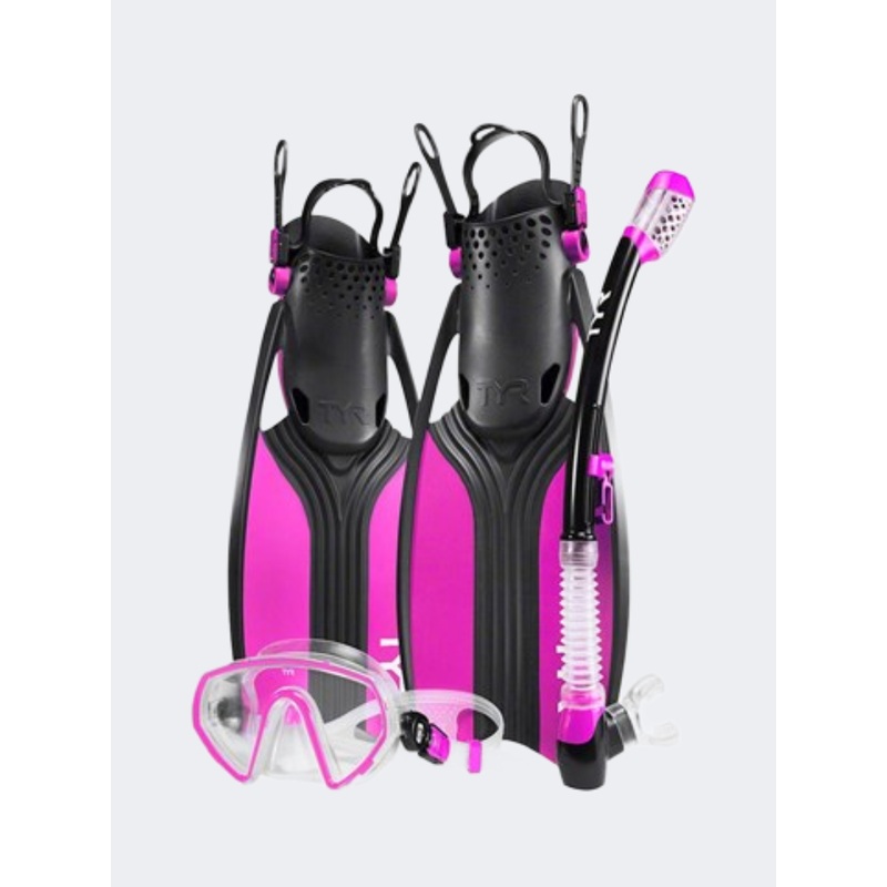 Tyr Women Swimming Lvmsf-694 Voyagr Msk Snrkl Fin Pink/Black Fins