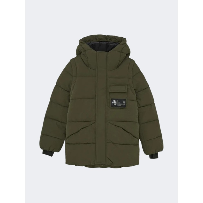 Color Kids Quilt Boys Lifestyle Jacket Khaki