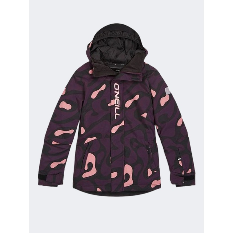 ONeill Originals Girls Skiing Jacket Black Active Pink