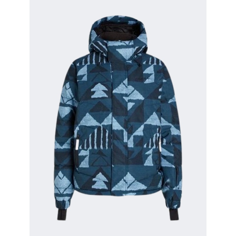 ONeill Z E N Puffer Hybrid Women Skiing Jacket Blue Triangle Ikat