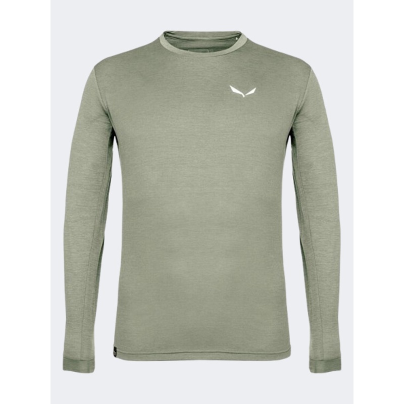 Salewa Puez Mel Dry Men Hiking Long Sleeve Green Shadow Melange