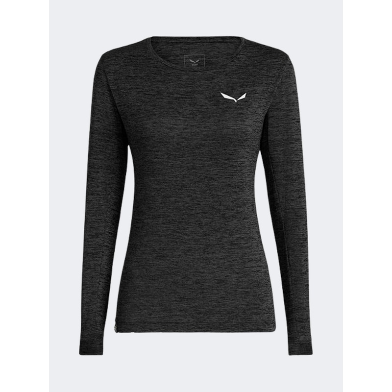 Salewa Puez Mel Dry Women Hiking Long Sleeve Blackout Melange
