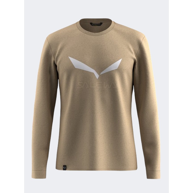 Salewa Solidlogo Dry Men Hiking Long Sleeve Beige Quicksand