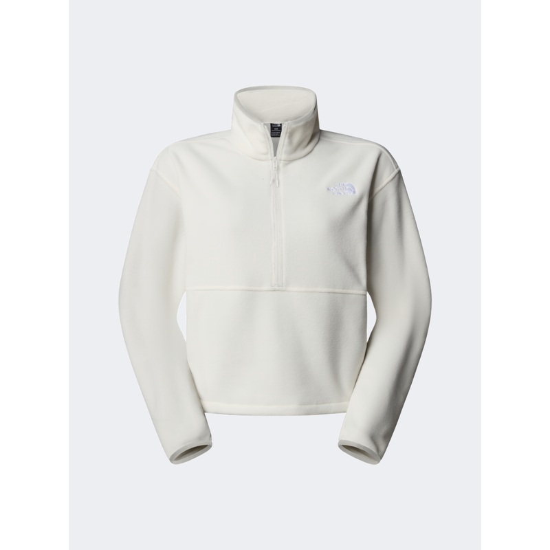 The North Face Glacier 1/2 Zip Women Hiking Fleece White Dune
