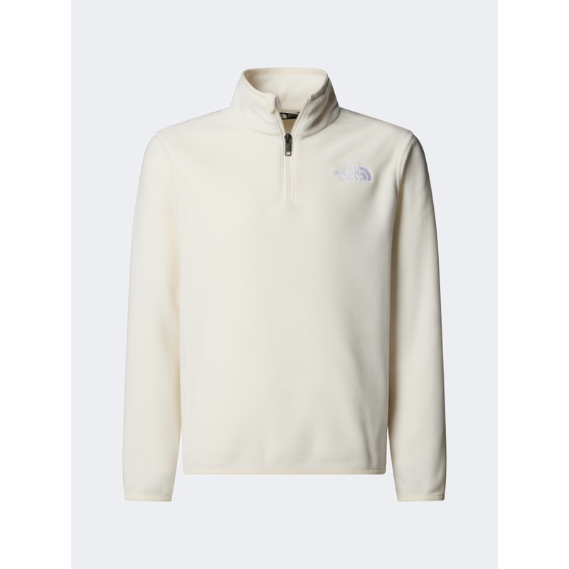 The North Face Glacier 1/4 Zip Boys Hiking Fleece White Dune