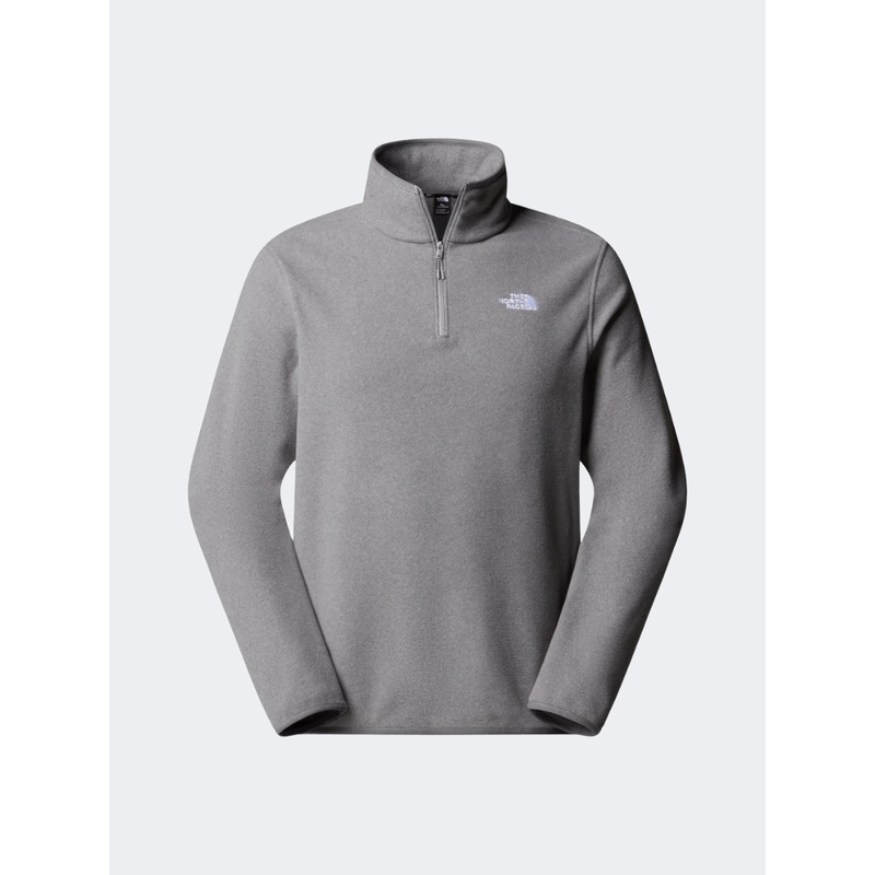 The North Face Glacier 1/4 Zip Men Hiking Fleece Medium Grey Heather