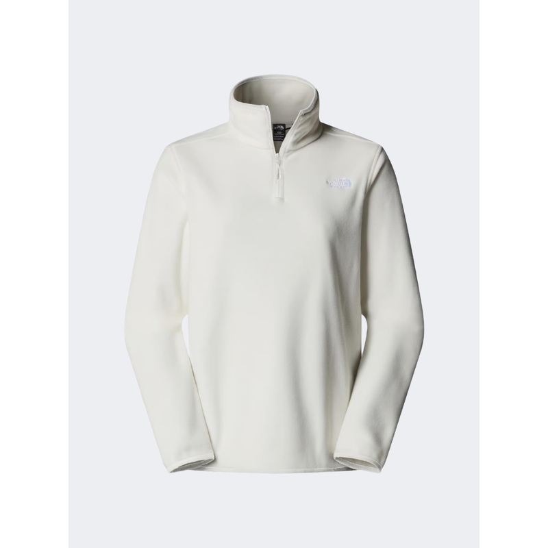 The North Face Glacier Fleece 1/4 Women Hiking Fleece White Dune