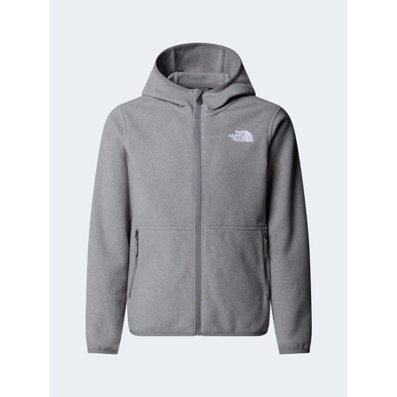 The North Face Glacier Full Zip Boys Hiking Fleece Medium Grey Heather