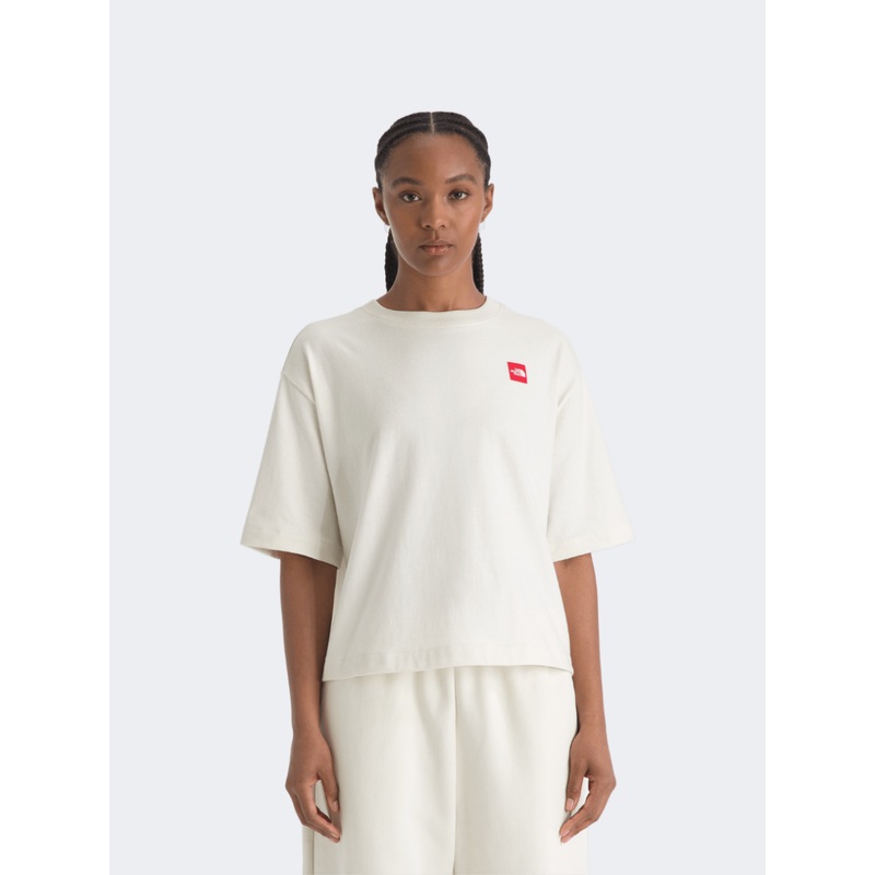 The North Face Red Box Boxy Women Lifestyle T-Shirt White Dune