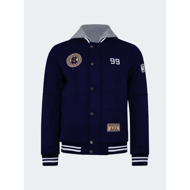 Top Ten Classic Men Lifestyle Varsity Jacket Navy