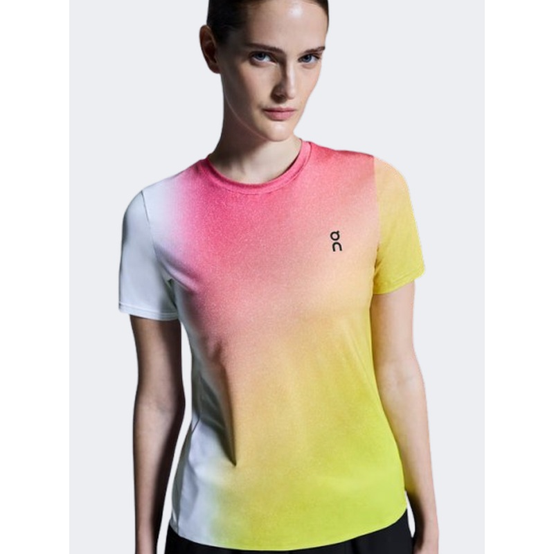 On Court Women Tennis T-Shirt White/Lime