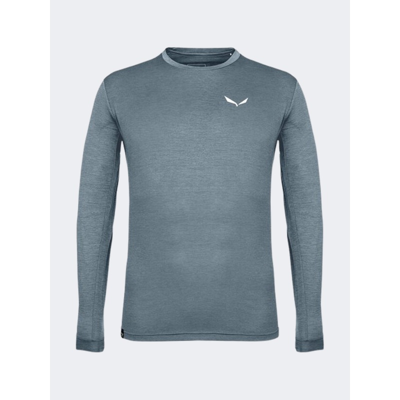 Salewa Puez Melange Dry Men Hiking Long Sleeve Java Blue Melange