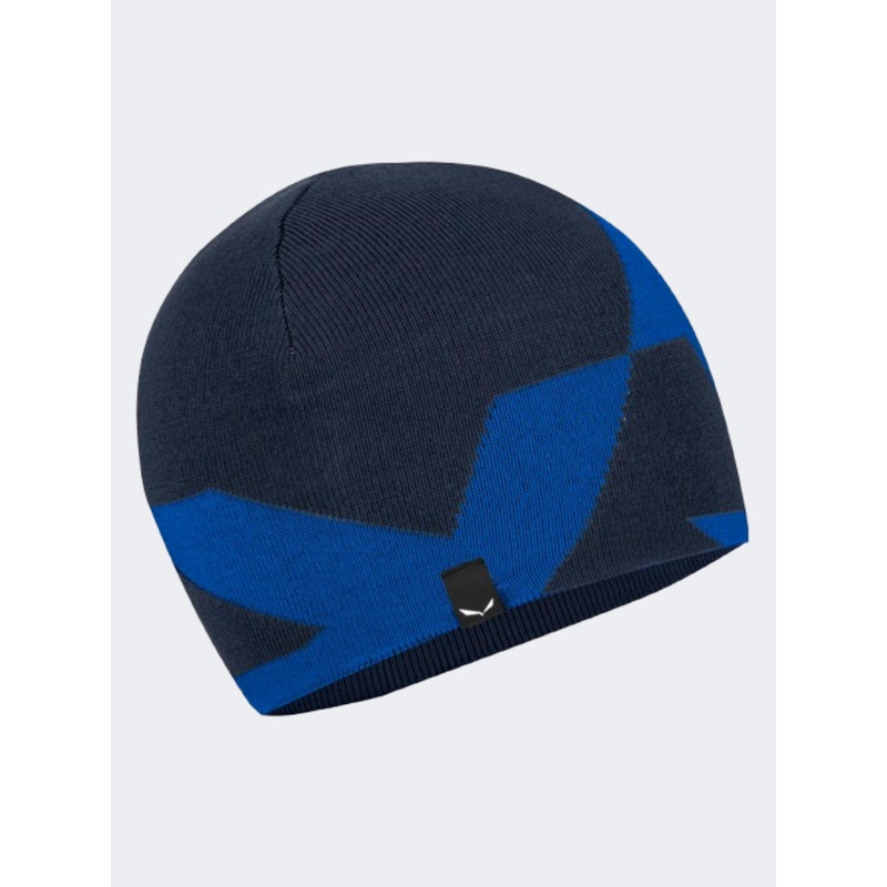 Salewa Pure Reversible Merino Unisex Hiking Beanie Blue Navy Blazer